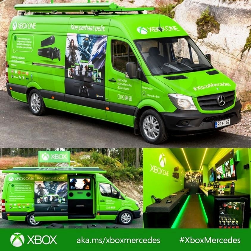 Xbox One kampaaniaauto – Mercedes Sprinter kaubiku kiletamine reklaamkleebistega