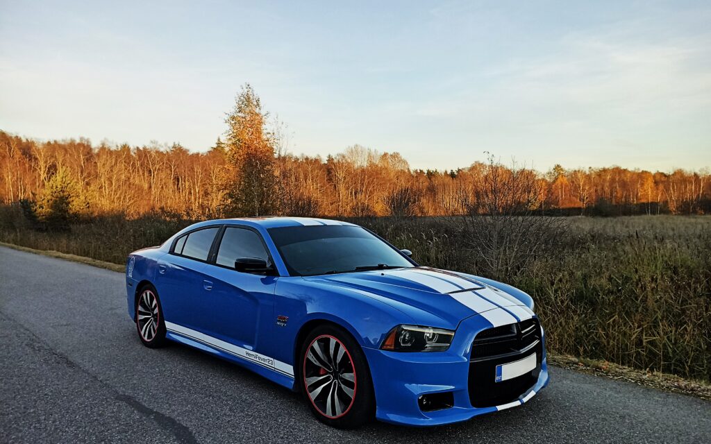 triibud autole Dodge Charger valged triibud